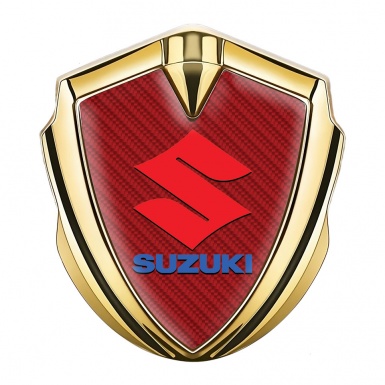 Suzuki 3d Emblem Badge Gold Red Carbon Crimson Logo Edition