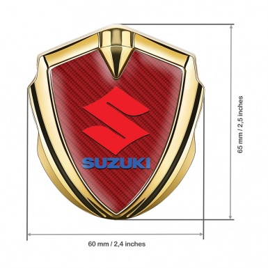 Suzuki 3d Emblem Badge Gold Red Carbon Crimson Logo Edition