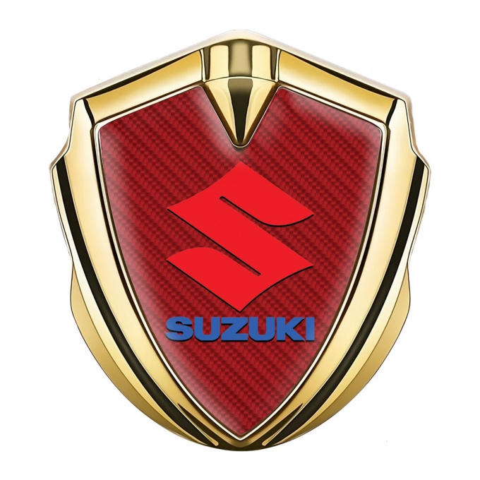 Suzuki 3d Emblem Badge Gold Red Carbon Crimson Logo Edition