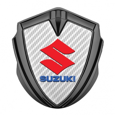 Suzuki Silicon Emblem Graphite White Carbon Crimson Logo Edition