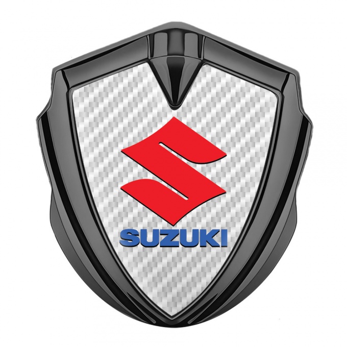 Suzuki Silicon Emblem Graphite White Carbon Crimson Logo Edition