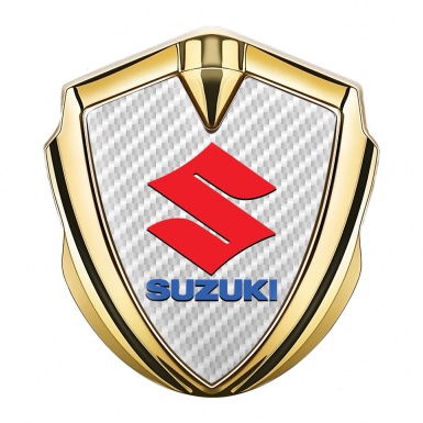 Suzuki Silicon Emblem Gold White Carbon Crimson Logo Edition