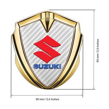 Suzuki Silicon Emblem Gold White Carbon Crimson Logo Edition