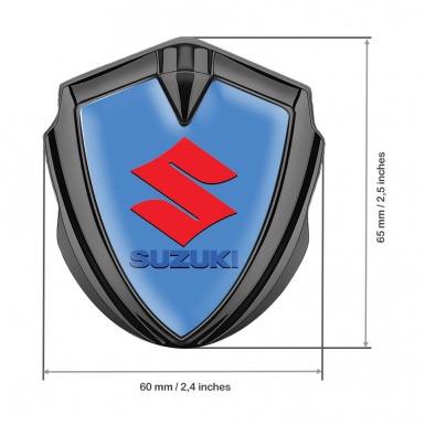 Suzuki Badge Self Adhesive Graphite Glacial Blue Crimson Logo Design