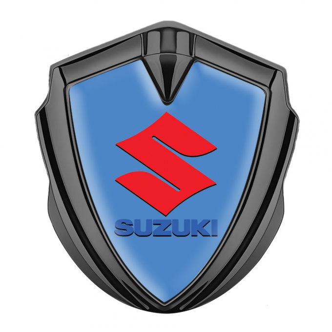 Suzuki Badge Self Adhesive Graphite Glacial Blue Crimson Logo Design