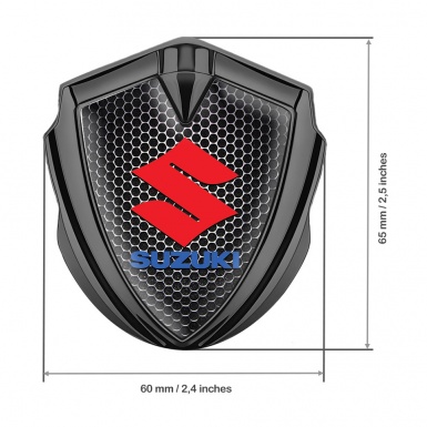 Suzuki Emblem Badge Self Adhesive Graphite Dark Grate Crimson Logo