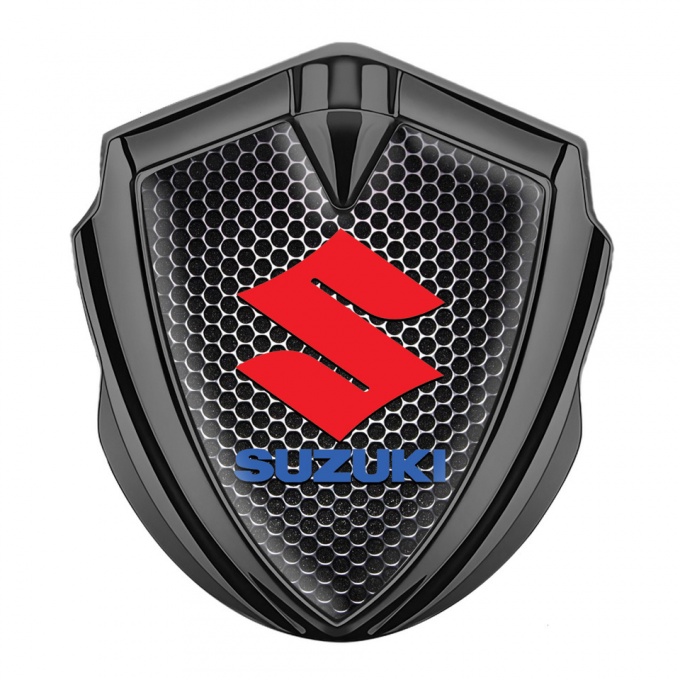 Suzuki Emblem Badge Self Adhesive Graphite Dark Grate Crimson Logo