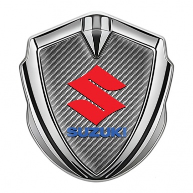 Suzuki Emblem Fender Badge Silver Light Carbon Crimson Logo Variant