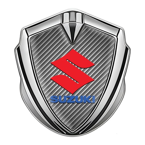 Suzuki Emblem Fender Badge Silver Light Carbon Crimson Logo Variant