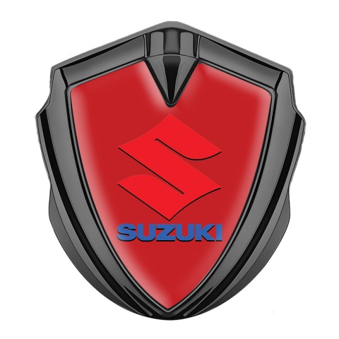 Suzuki Fender Emblem Badge Graphite Red Print Crimson Logo Design