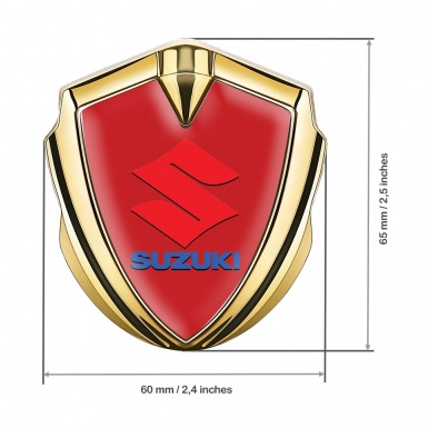 Suzuki Fender Emblem Badge Gold Red Print Crimson Logo Design