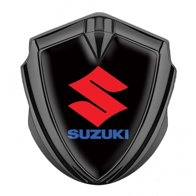 Suzuki Emblem Self Adhesive Graphite Black Print Crimson Logo Design