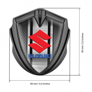 Suzuki Bodyside Domed Emblem Graphite Metal Texture Crimson Logo