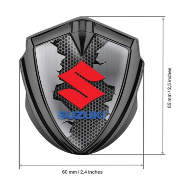 Suzuki 3d Emblem Badge Graphite Broken Pattern Crimson Logo Design