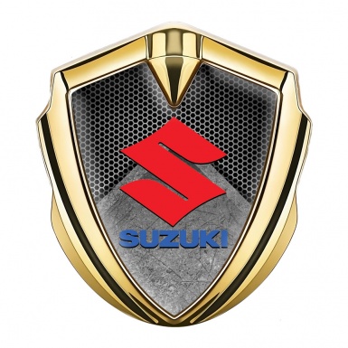 Suzuki Silicon Emblem Gold Stone Slab Motif Classic Logo Variant