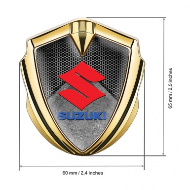 Suzuki Silicon Emblem Gold Stone Slab Motif Classic Logo Variant