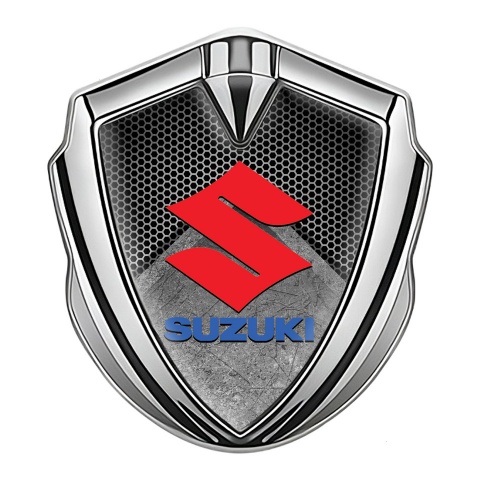 Suzuki Silicon Emblem Silver Stone Slab Motif Classic Logo Variant