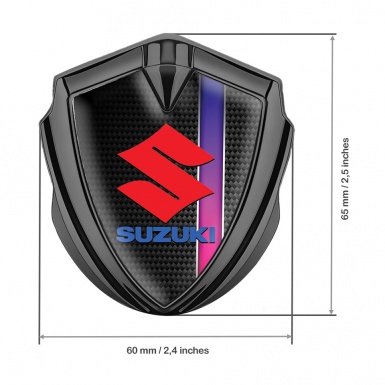 Suzuki Bodyside Emblem Self Adhesive Graphite Carbon Purple Stripe Design