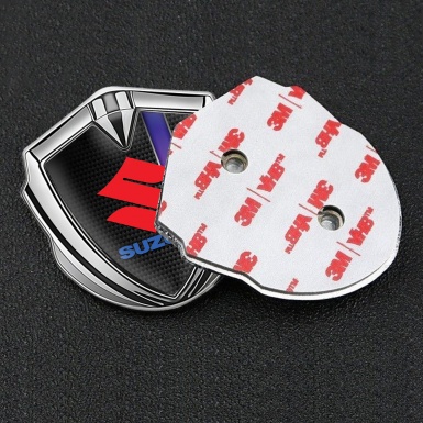 Suzuki Bodyside Emblem Self Adhesive Silver Carbon Purple Stripe Design