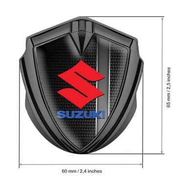 Suzuki Metal Domed Emblem Graphite Black Carbon Grey Stripe Edition