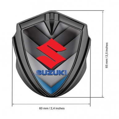 Suzuki Emblem Fender Badge Graphite Ribbed Pattern Blue Element Design