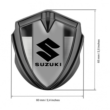 Suzuki Fender Emblem Badge Graphite Brushed Metal Black Logo Design