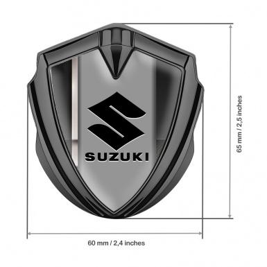 Suzuki Emblem Trunk Badge Graphite White Stripe Black Logo Edition