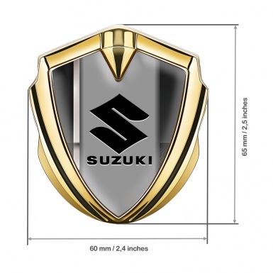 Suzuki Emblem Trunk Badge Gold White Stripe Black Logo Edition