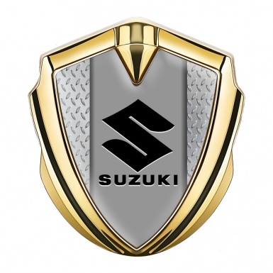 Suzuki Metal Emblem Badge Gold Light Treadplate Black Logo Variant