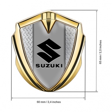 Suzuki Metal Emblem Badge Gold Light Treadplate Black Logo Variant