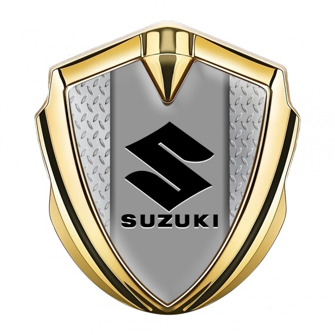 Suzuki Metal Emblem Badge Gold Light Treadplate Black Logo Variant