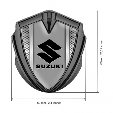 Suzuki Domed Emblem Badge Graphite Steel Mesh Black Logo Edition