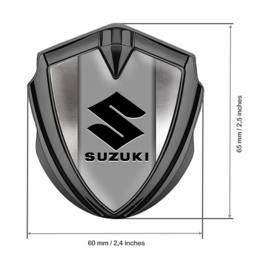 Suzuki Emblem Ornament Graphite Polished Metal Black Logo Edition