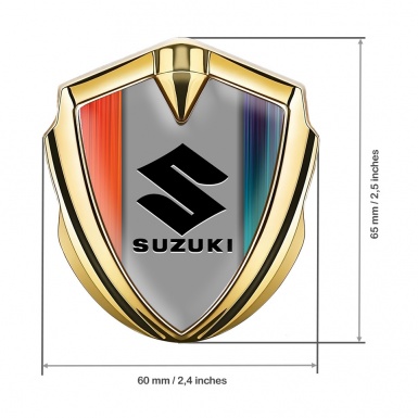 Suzuki Bodyside Domed Emblem Gold Color Gradient Black Logo Edition