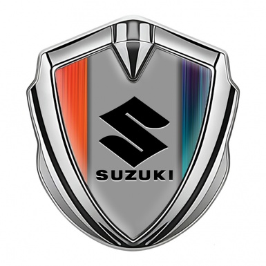 Suzuki Bodyside Domed Emblem Silver Color Gradient Black Logo Edition