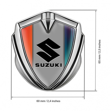 Suzuki Bodyside Domed Emblem Silver Color Gradient Black Logo Edition