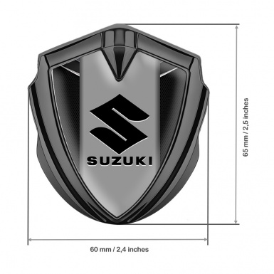 Suzuki Emblem Metal Badge Graphite Dark Fishnet Black Logo Design