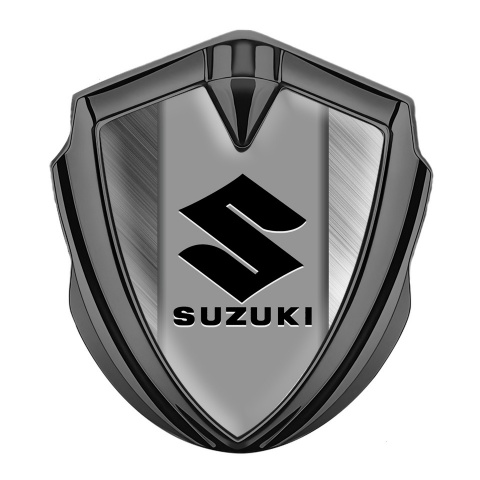 Suzuki 3d Emblem Badge Graphite Brushed Steel Black Logo Variant