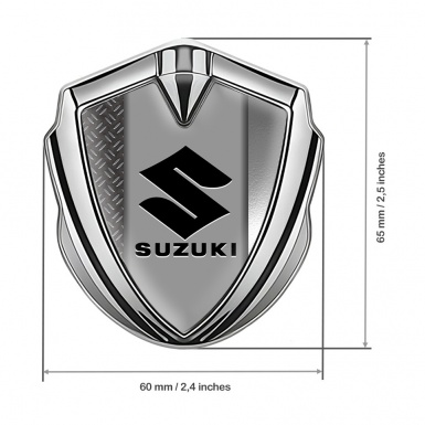 Suzuki Silicon Emblem Silver Half Treadplate Black Logo Edition