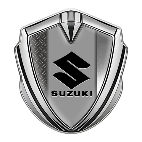 Suzuki Silicon Emblem Silver Half Treadplate Black Logo Edition