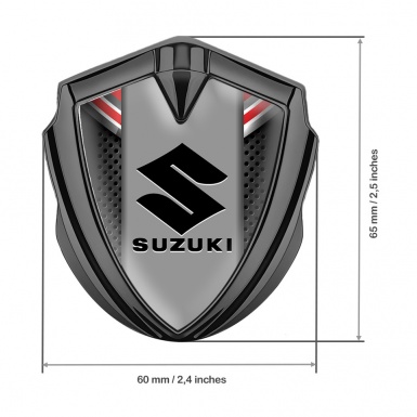 Suzuki Emblem Car Badge Graphite Perforated Metal Black Logo Edition