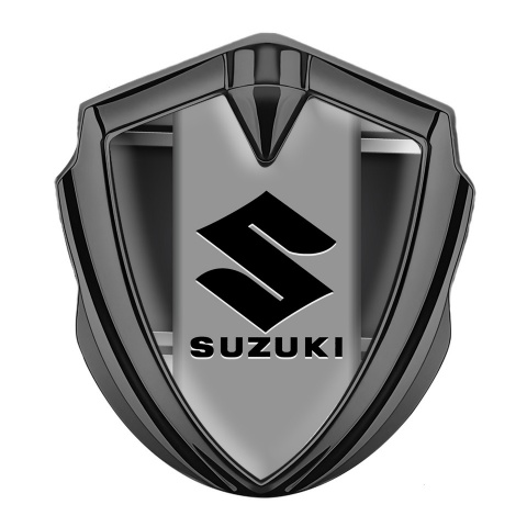 Suzuki Badge Self Adhesive Graphite Grey Panel Black Logo Edition