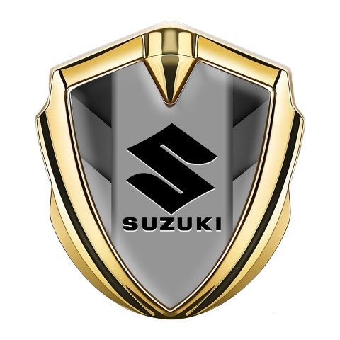 Suzuki Emblem Self Adhesive Gold Arrows Motif Black Logo Design