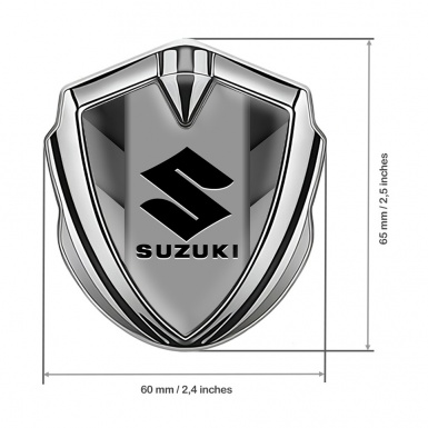 Suzuki Emblem Self Adhesive Silver Arrows Motif Black Logo Design