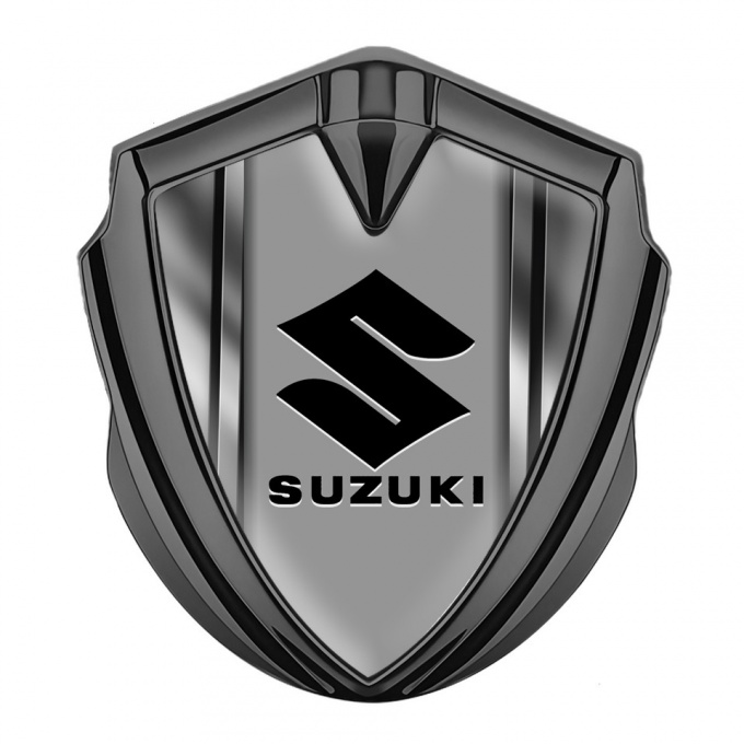 Suzuki Metal Emblem Badge Graphite Steel Frame Black Logo Edition