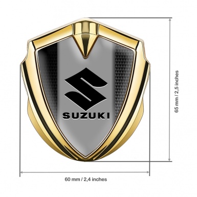 Suzuki Domed Emblem Badge Gold Carbon Frame Black Logo Edition