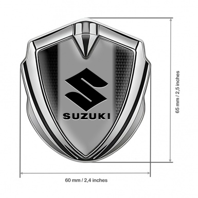 Suzuki Domed Emblem Badge Silver Carbon Frame Black Logo Edition