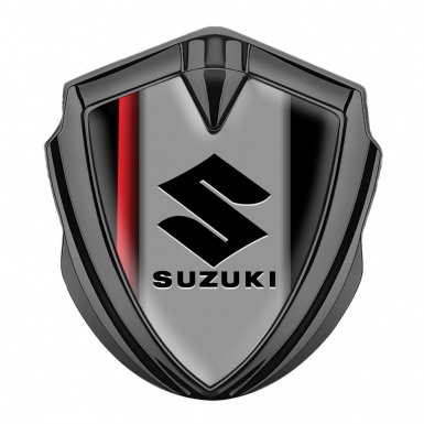 Suzuki Bodyside Domed Emblem Graphite Red Stripe Black Logo Edition