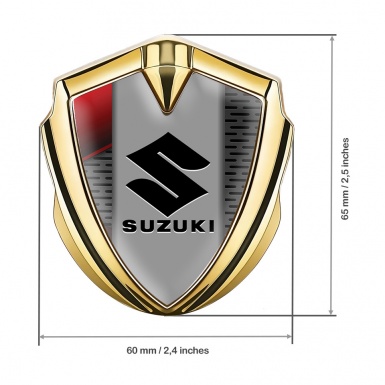 Suzuki Emblem Ornament Gold Grey Mesh Black Logo Variant