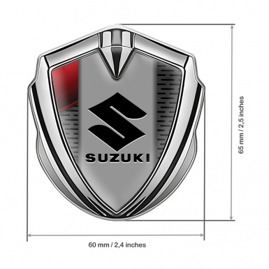 Suzuki Emblem Ornament Silver Grey Mesh Black Logo Variant